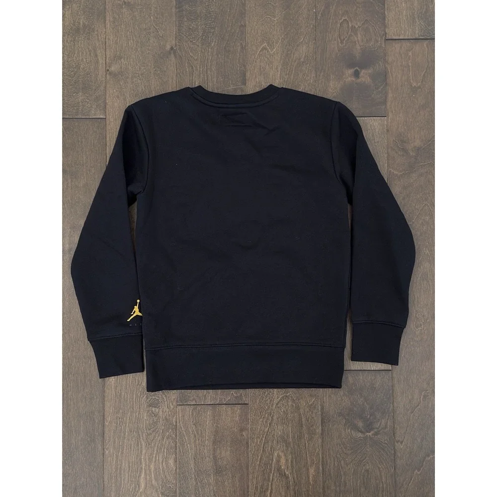 NWT Jordan Air‎ Nike Sweatshirt Youth Size S Jumpman Crew Neck Fleece Black Logo